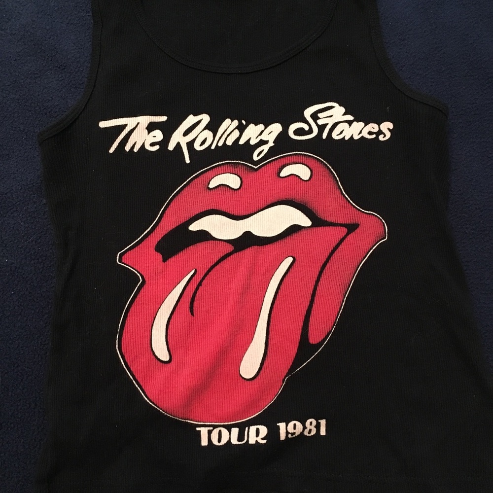Hot AF Rolling Stones Short Tank 1981 Tour Logo
